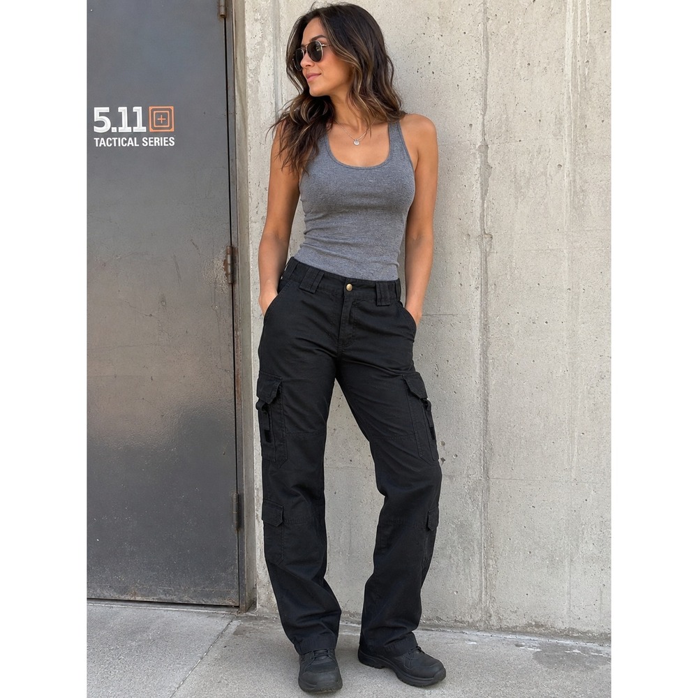 5.11 Tactical Black Cargo Utility Pants Women's 8 Long